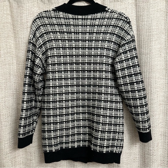 Aritzia Babaton Merino Wool Oversized Sweater Cardigan Black White Size XXS - Picture 5 of 8